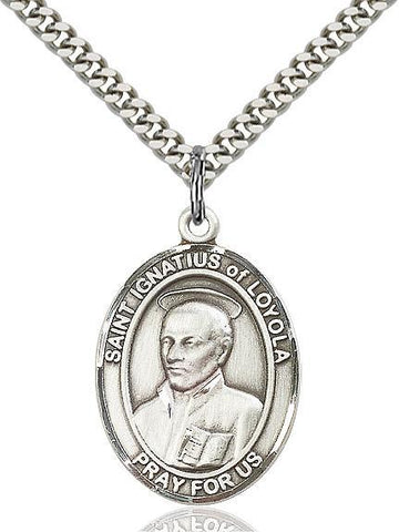St. Ignatius of Loyola Sterling Silver Pendant - Gerken's Religious Supplies