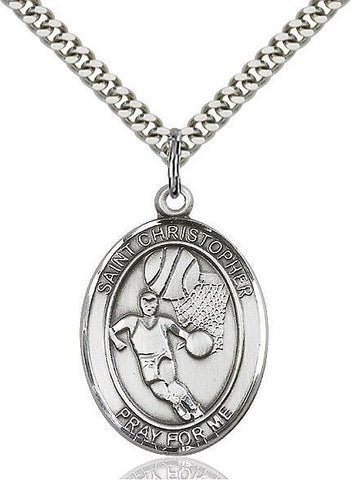 St. Christopher Sterling Silver Pendant - Gerken's Religious Supplies