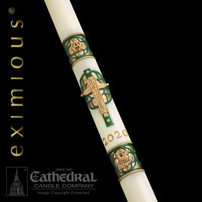2-3/8" x 52" Christus Rex Eximious Paschal Candle - Gerken's Religious Supplies