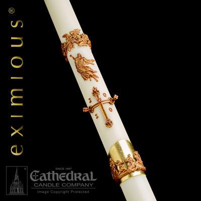 2-3/8" x 52" Mount Olivet Eximious Paschal Candle - Gerken's Religious Supplies