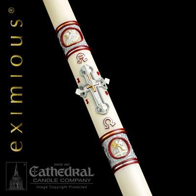 3" x 60" Upon This Rock Eximious Paschal Candle - Gerken's Religious Supplies