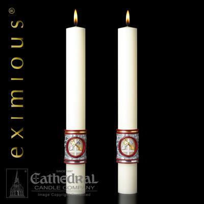 Upon This Rock Side Candles 1-1/2" X 17" - Gerken's Religious Supplies