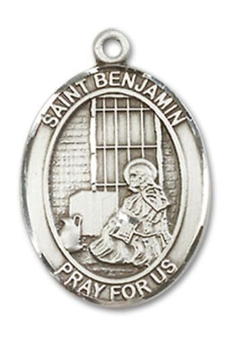 St. Benjamin Sterling Silver Medal - Gerken's Religious Supplies