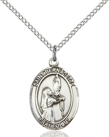 St. Bernadette Sterling Silver Pendant - Gerken's Religious Supplies