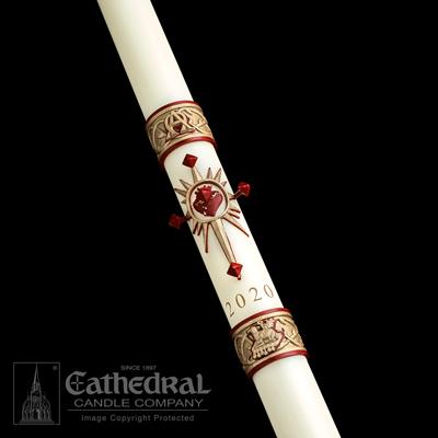 3" x 48" Sacred Heart Paschal Candle