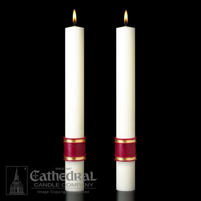 Crux Trinitas Side Candles 2" X 12" - Gerken's Religious Supplies