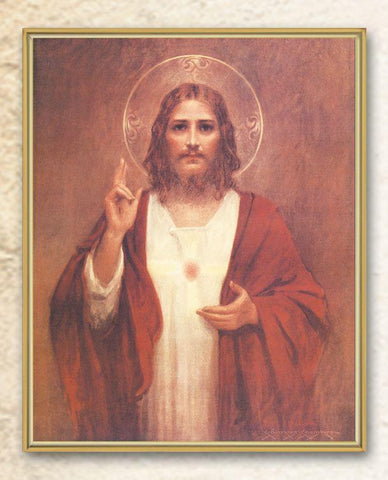 Sacred Heart of Jesus Framed Plaque - 8" X 10" - Gerken's Religious Supplies