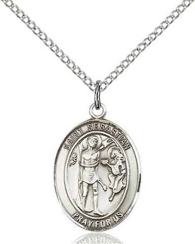 St. Sebastian Sterling Silver Pendant - Gerken's Religious Supplies