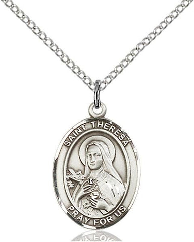 St. Theresa Sterling Silver Pendant - Gerken's Religious Supplies