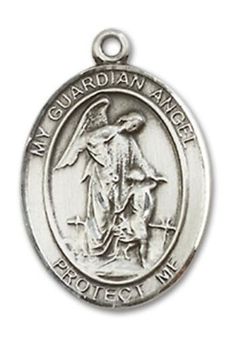 Guardian Angel Sterling Silver Medal - Gerken's Religious Supplies