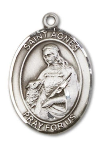 St. Agnes of Rome Sterling Silver Medal - Gerken's Religious Supplies