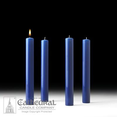 1-1/2" X 12" 51% Beeswax Advent Candle Set (4 Sarum Blue) - Gerken's Religious Supplies