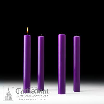 1-1/2" X 12" 51% Beeswax Advent Candle Set (4 Purple) - Gerken's Religious Supplies