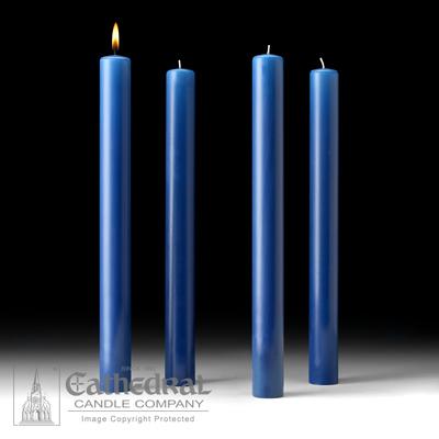 1-1/2" X 16" 51%  Beeswax Advent Candle Set (4 Sarum Blue) - Gerken's Religious Supplies