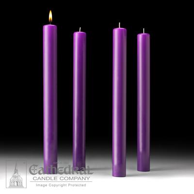 1-1/2" X 16" 51%  Beeswax Advent Candle Set (4 Purple) - Gerken's Religious Supplies