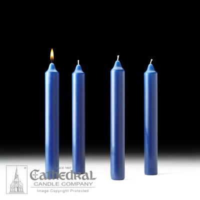 1-1/2" X 12" Stearine Advent Candle Set (4 Sarum Blue) - Gerken's Religious Supplies