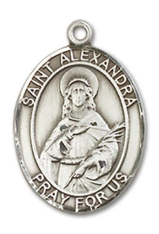 St. Alexandra Sterling Silver Medal - Gerken's Religious Supplies