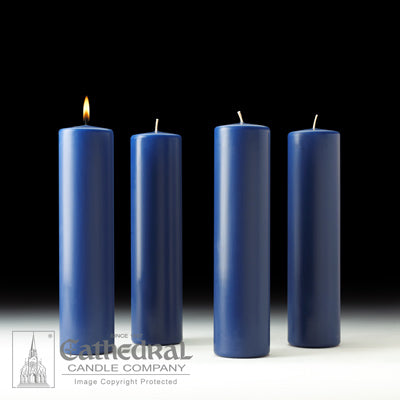 3" X 12" Stearine Advent Pillar Candle Set (4 Sarum Blue)