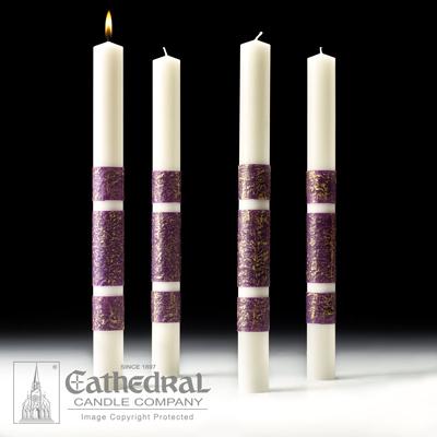 4" X 15" Artisan Wax Advent Candle Set (4 Purple) - Gerken's Religious Supplies