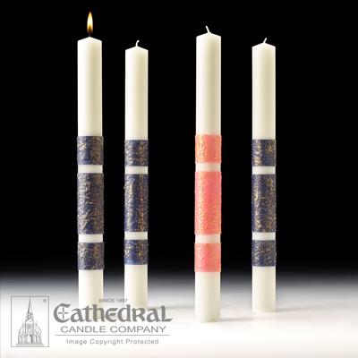 3" X 12" Artisan Wax Advent Candle Set (3 Sarum Blue, 1 Pink) - Gerken's Religious Supplies