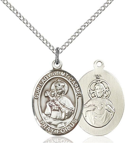 Our Lady of Mount Carmel Sterling Silver Pendant - Gerken's Religious Supplies