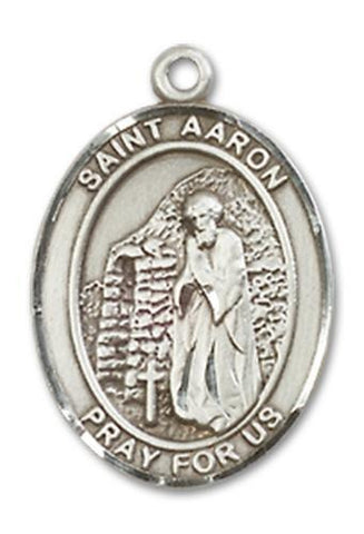 St. Aaron Sterling Silver Medal - Gerken's Religious Supplies