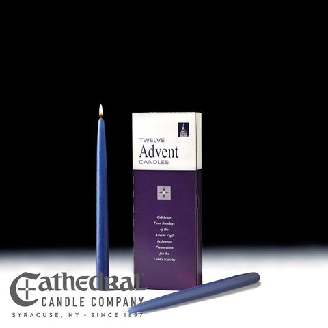 Sarum Blue 12" Advent Taper Candles - Gerken's Religious Supplies