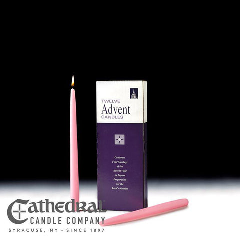 Pink 12" Taper Advent Candles - Gerken's Religious Supplies