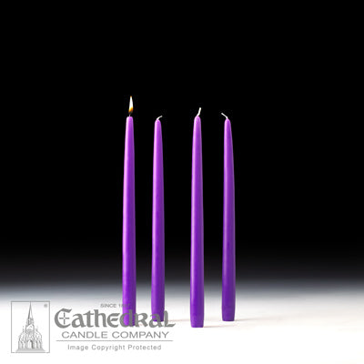 7/8" X 12" Home Advent Taper Candle Set (4 Purple)