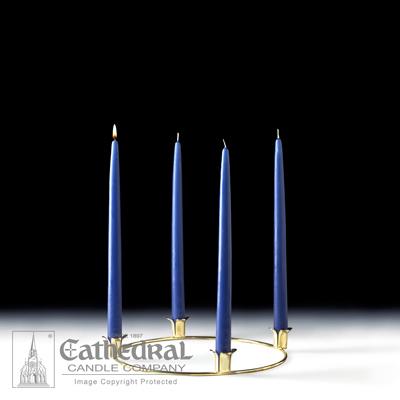 7/8" X 12" Home Advent Wreath & Taper Candle Set (4 Blue) - Gerken's Religious Supplies