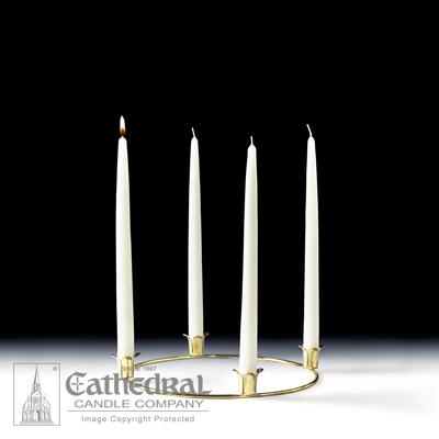 7/8" X 12" Home Advent Wreath & Taper Candle Set (4 White) - Gerken's Religious Supplies