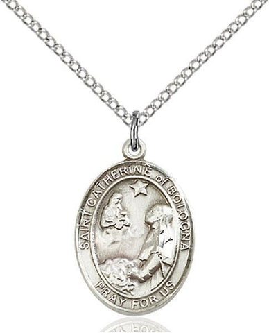 St. Catherine of Bologna Sterling Silver Pendant - Gerken's Religious Supplies