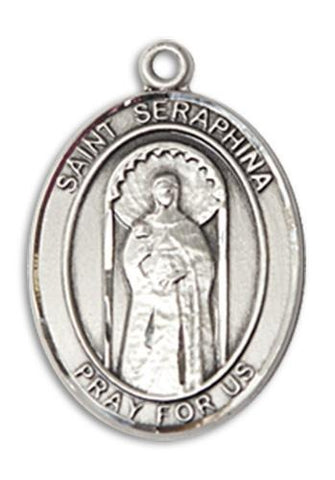 St. Seraphina Sterling Silver Medal - Gerken's Religious Supplies