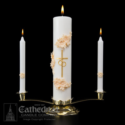 Wedding Side Candles - Gold & Cream