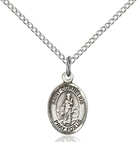 St. Cornelius Sterling Silver Pendant - Gerken's Religious Supplies
