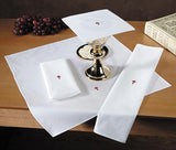 Fleur-De-Lis Red Cross Lavabo Towel - Poly/Cotton - Gerken's Religious Supplies