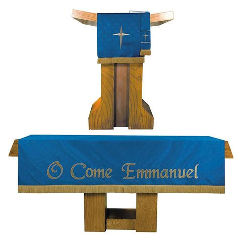 Three Piece Maltese Cross Jacquard Parament Set - Blue