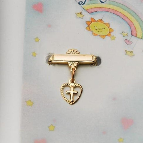 Cross & Heart Baby Keepsake Pin - Gerken's Religious Supplies