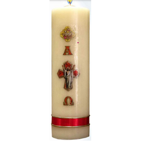 Risen Christ Cirios Candle 3" X 10" - Gerken's Religious Supplies