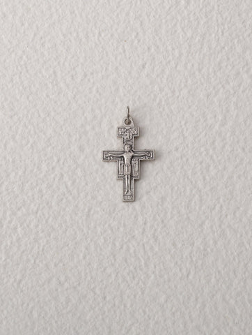 San Damiano Oxidized Silver Rosary Crucifix 1-1/4" - Gerken's Religious Supplies