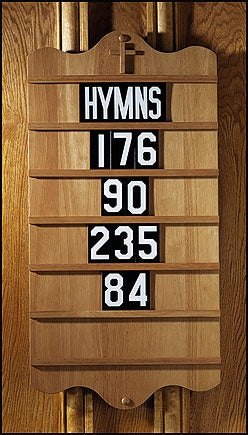 Wall Mount Hymn Board - Pecan
