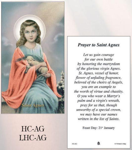 St. Agnes Paper Holy Cards - Box of 100 - Gerken's Religious Supplies