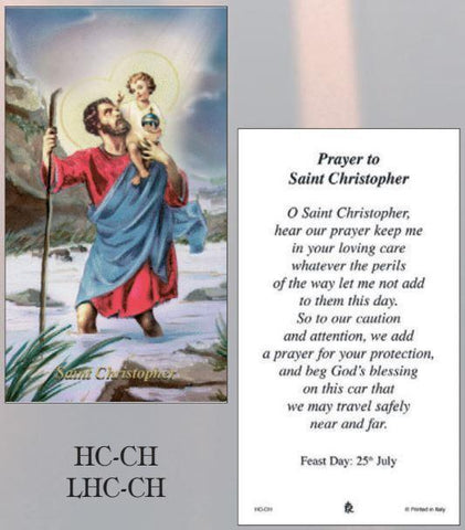 St. Christopher Paper Holy Cards - Box of 100 - Gerken's Religious Supplies