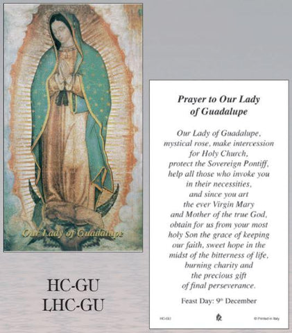 Our Lady of Guadalupe Paper Holy Cards - Box of 100 - Gerken's Religious Supplies