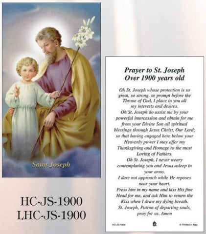 St. Joseph Paper Holy Cards (1900 Prayer) - Box of 100 - Gerken's Religious Supplies