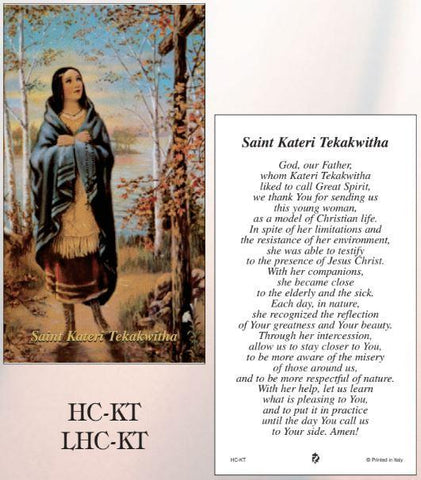 St. Kateri Paper Holy Card - Gerken's Religious Supplies
