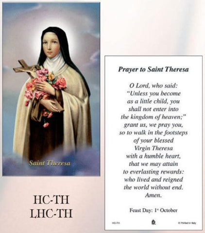St. Theresa Paper Holy Cards - Box of 100 - Gerken's Religious Supplies