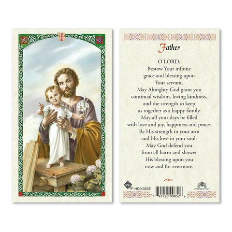 St. Joseph Father Laminated Holy Card - Gerken's Religious Supplies