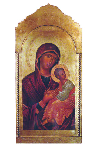 Madonna &  Child Icon Florentine Plaque 21 x 45" - Gerken's Religious Supplies