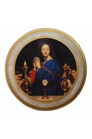 Virgin of the Host Florentine Plaque 14" dia. - Gerken's Religious Supplies